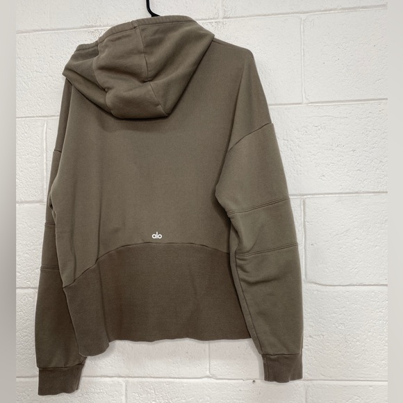 alo yoga army green hoodie sweater women’s size small - Picture 6 of 10